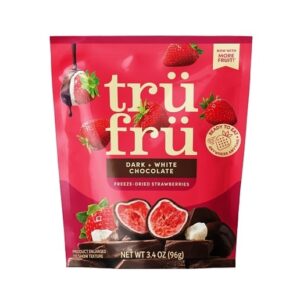 Tru Fru Freeze-Dried Strawberries White & Dark Chocolate 3.4oz 6ct